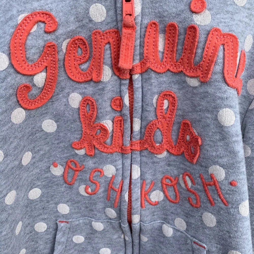 Kids Genuine Oshkosh  polka dot  jacket hoodie.